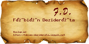 Fábián Dezideráta névjegykártya